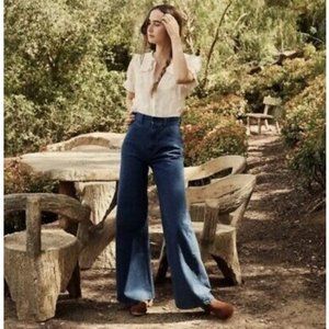 DOEN Viva Wide Leg Jean Dark Sailor Navy Wash Size 29 Excellent Condition